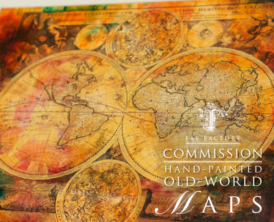 "Old World Map #2" Hand Painted on Authentic Cloth Canvas by Dr Franky Dolan