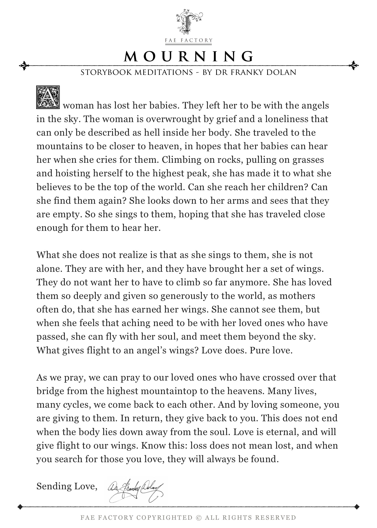 "Mourning" by Dr Franky Dolan